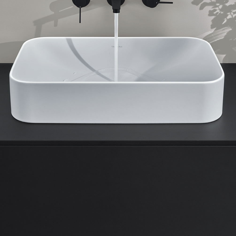 Lifestyle image of Villeroy & Boch Finion 600mm Stone White CeramicPlus Countertop Basin